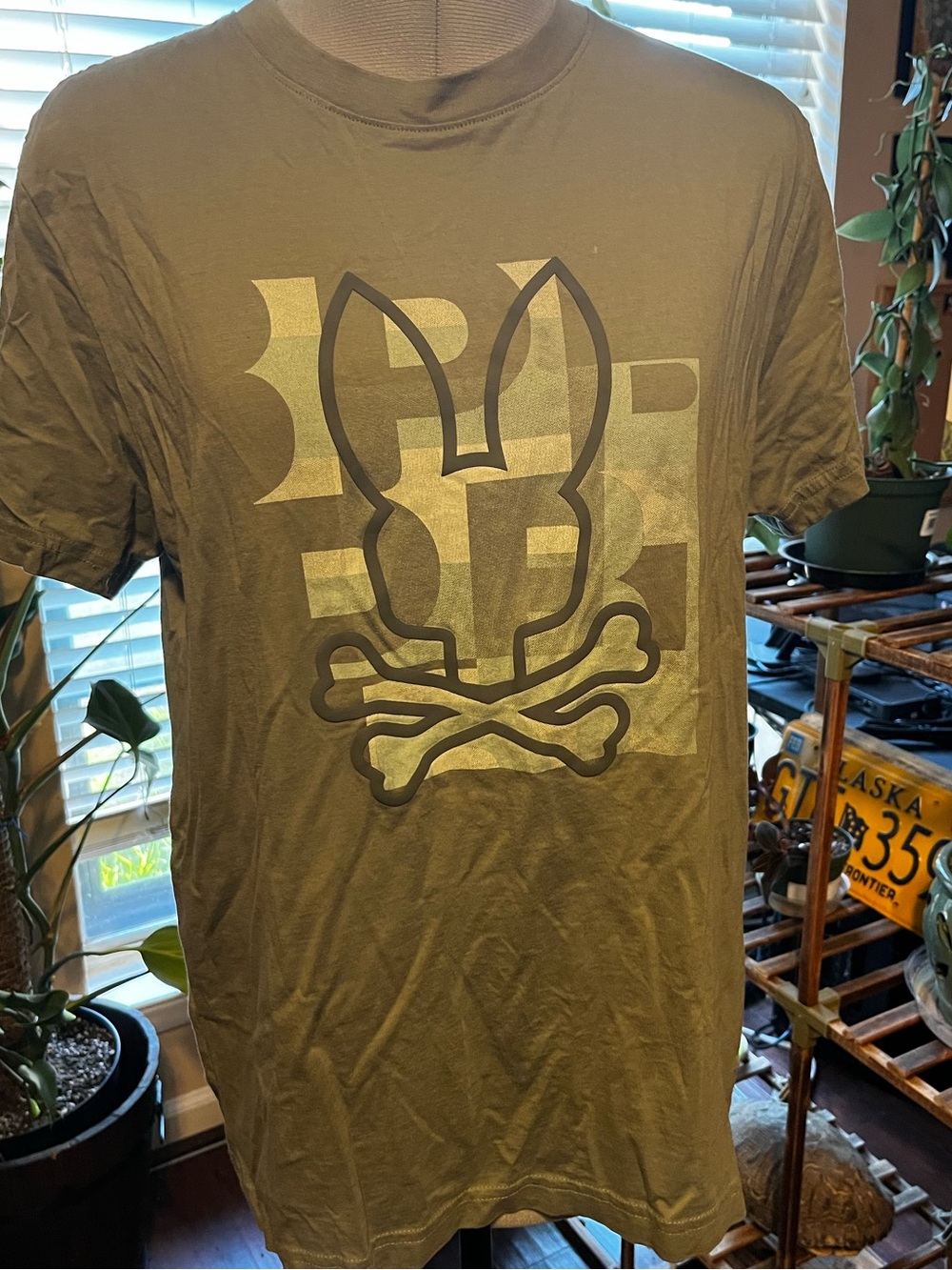 Psycho Bunny Olive Graphic Crewneck Short Sleeve Tee